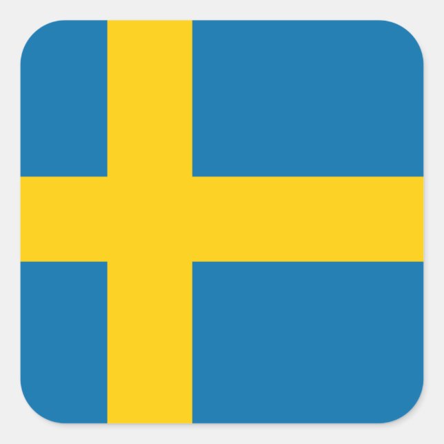Sweden National World Flag Square Sticker (Front)