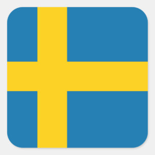 Sweden National World Flag Square Sticker