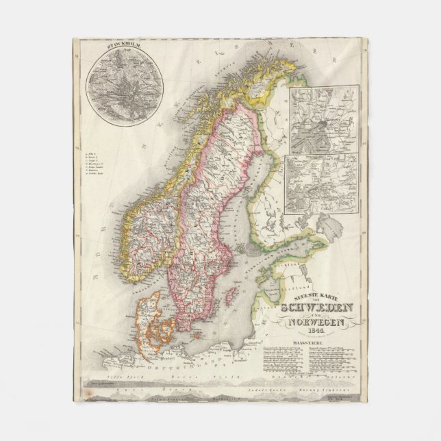 Sweden, Norway 2 2 Fleece Blanket (Front)