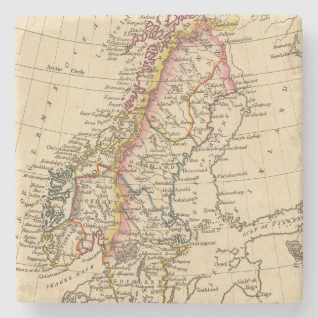 Sweden, Norway 2 2 Stone Coaster (Front)