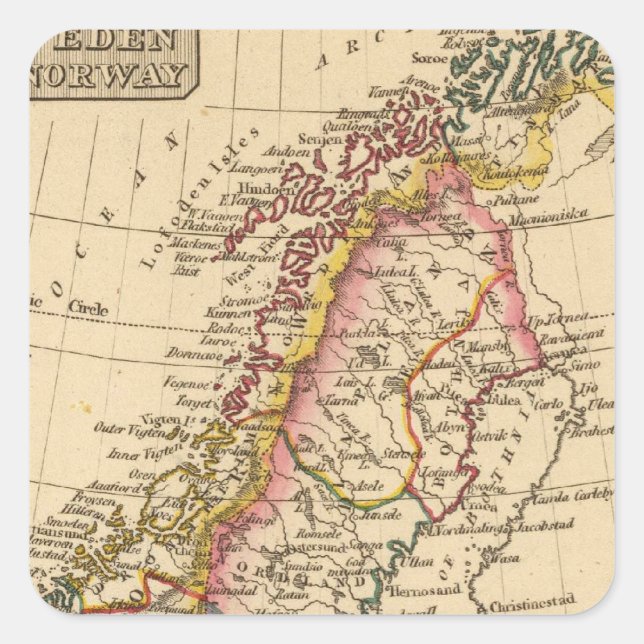 Sweden, Norway 2 Square Sticker (Front)