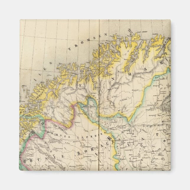 Sweden, Norway Atlas Map Magnet (Front)