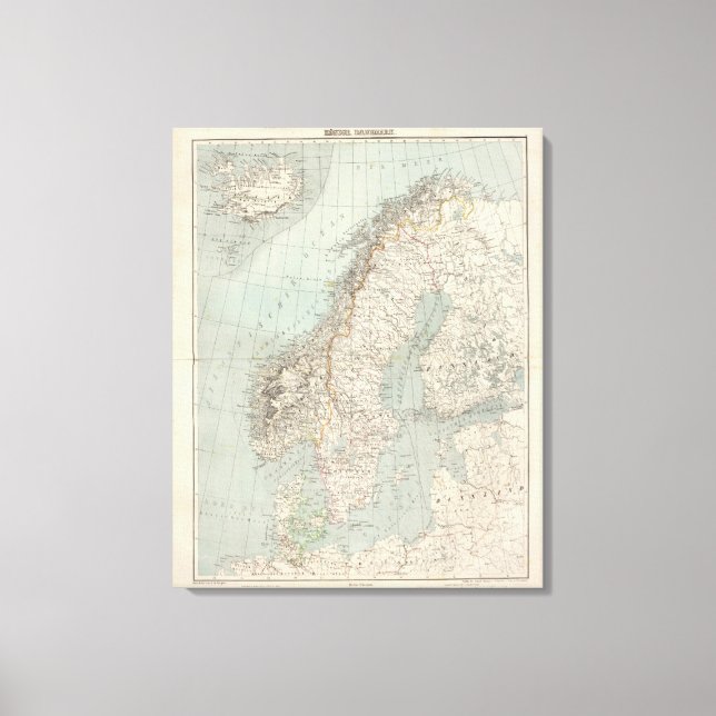 Sweden, Norway, Denmark 2 Canvas Print (Front)