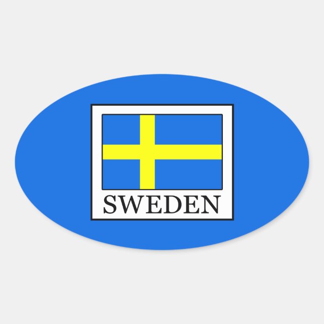 Sweden Oval Sticker (Front)