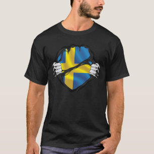 Sweden Pure Roots Flag Black T-Shirt