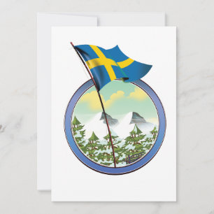 Sweden retro logo invitation