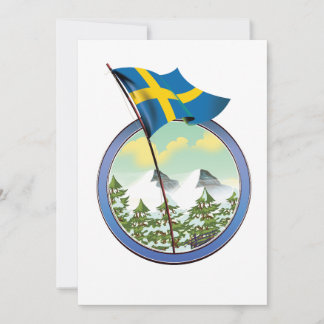 Sweden retro logo invitation