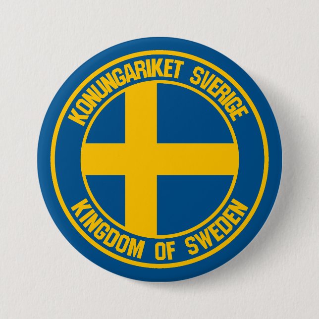 Sweden Round Emblem 7.5 Cm Round Badge (Front)