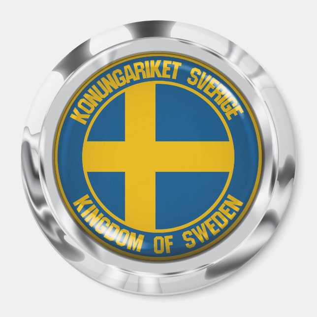 Sweden Round Emblem Magnet (Front)