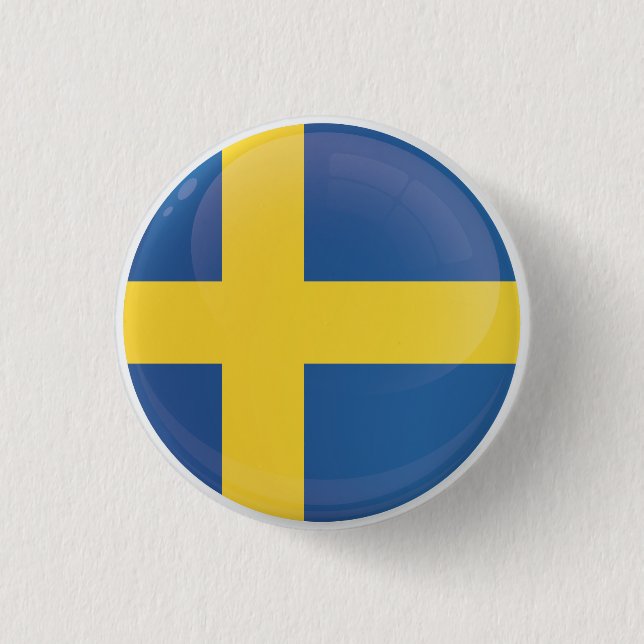 Sweden  Round Icon Flag 3 Cm Round Badge (Front)