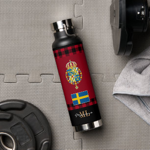 Sweden Rustic Vacuum Insulated, Swedish Flag Water Bottle