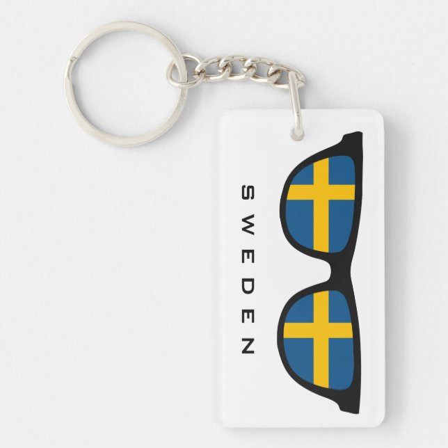 Sweden Shades custom text & colour key chain (Front)