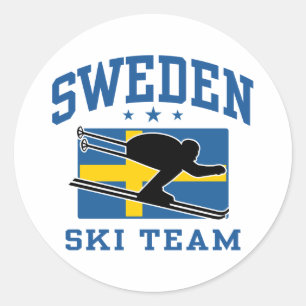 Sweden Ski Team Classic Round Sticker