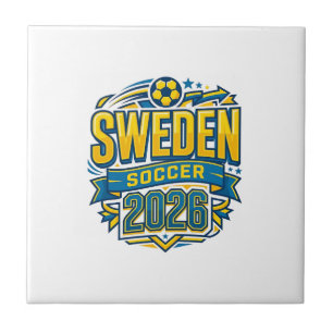 Sweden Soccer 2026 Soccer Bold Country Typography Tile