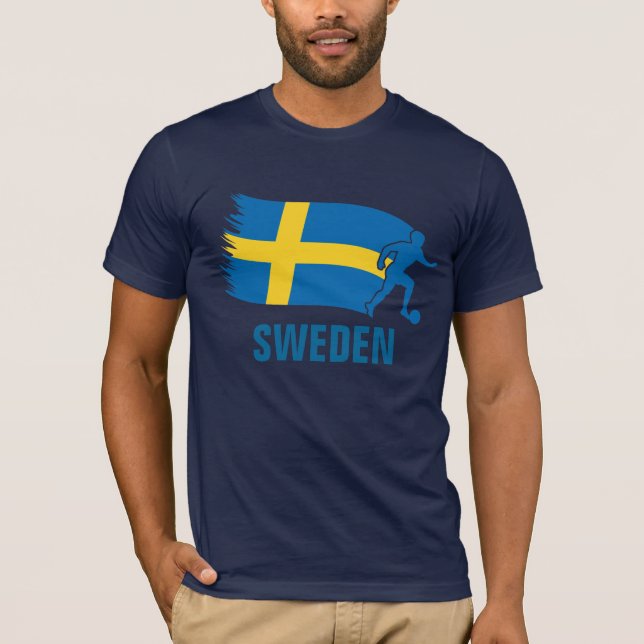Sweden Soccer Flag T-Shirt (Front)