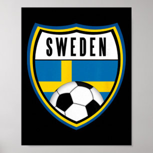 Sweden Soccer Jersey Swedish Flag  Poster