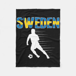Sweden Soccer Lovers Jersey - Support Swedish Foot Fleece Blanket