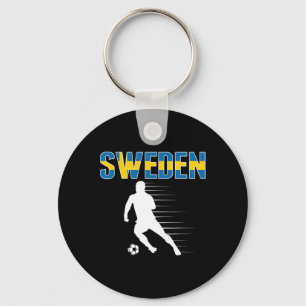 Sweden Soccer Lovers Jersey - Support Swedish Foot Key Ring