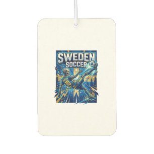 Sweden Soccer Skeleton Striker Nations Poster Styl Car Air Freshener