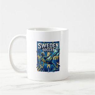 Sweden Soccer Skeleton Striker Nations Poster Styl Coffee Mug