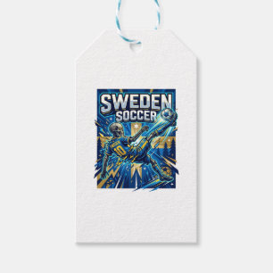 Sweden Soccer Skeleton Striker Nations Poster Styl Gift Tags