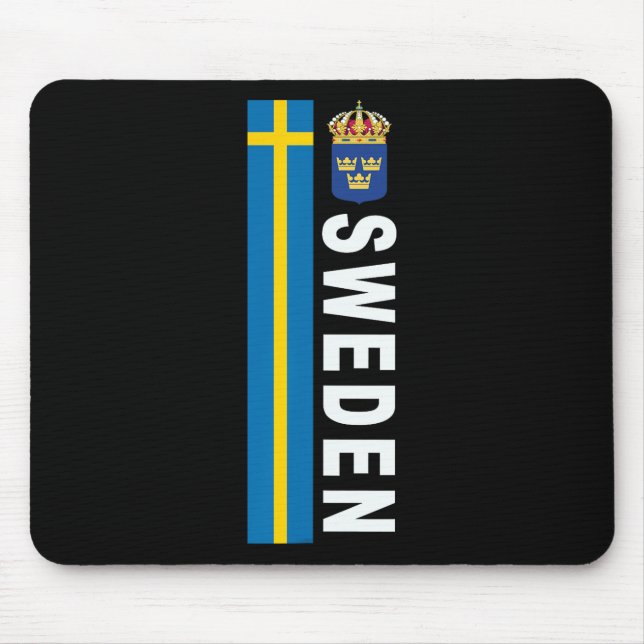 Sweden Soccer-style Swedish Flag Design  Mouse Mat (Front)
