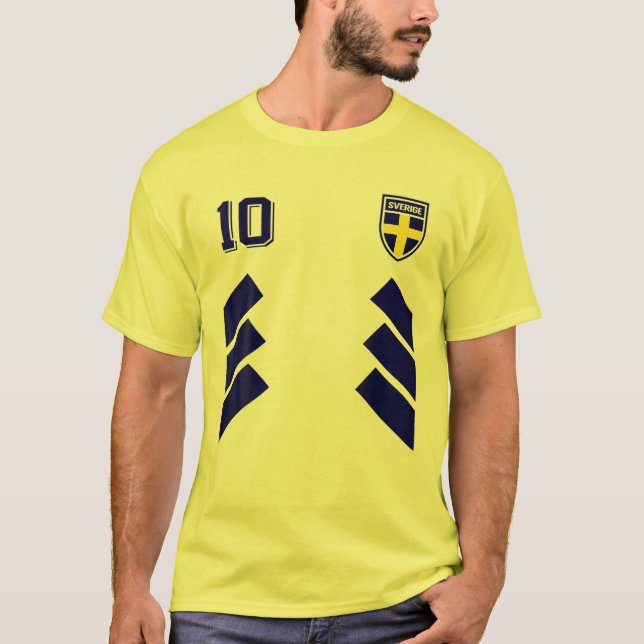 Sweden Soccer Swedish Football Retro 10 Jersey T-Shirt (Front)