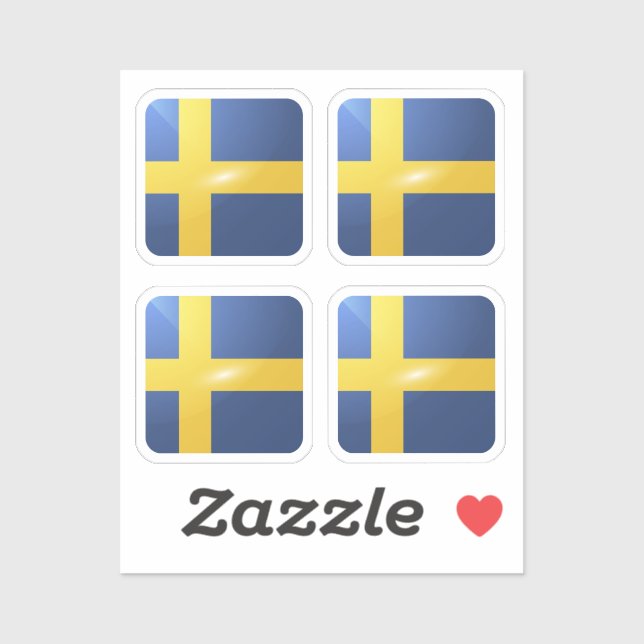 Sweden square glossy flag (Sheet)
