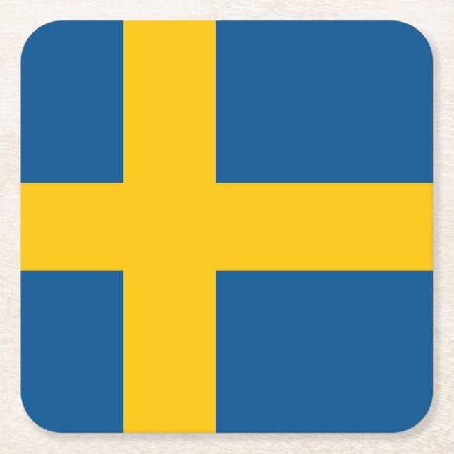 Sweden Square Paper Coaster (Front)
