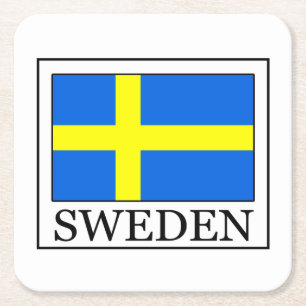 Sweden Square Paper Coaster