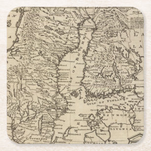 Sweden Square Paper Coaster