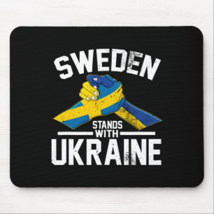 Sweden Stands With Ukraine Ukrainian Swedish Flag Mouse Mat
