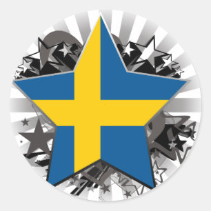 Sweden Star Classic Round Sticker