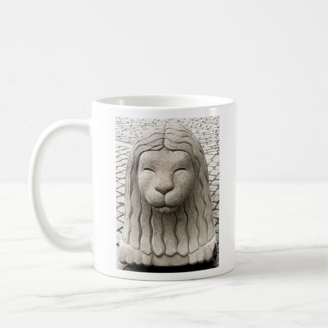 Sweden Stone Lion Stockholm Photograph Coffee Mug (Left)