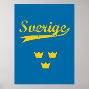 Sweden, Sverige, 3 crowns, Poster