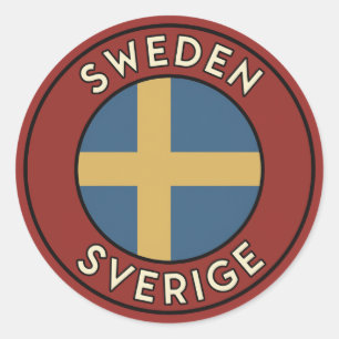 Sweden Sverige Classic Round Sticker