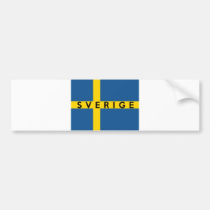 sweden sverige flag country swedish text name bumper sticker