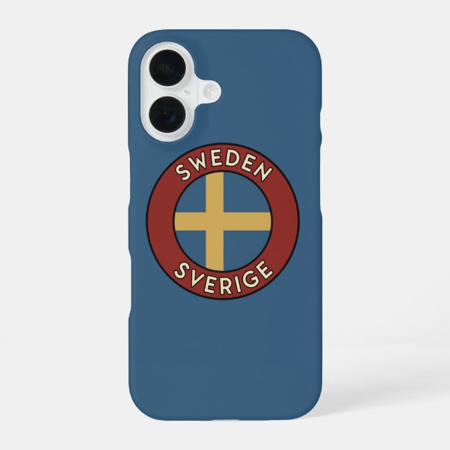 Sweden Sverige iPhone 16 Case (Back)