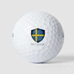 Sweden Sverige Shield Golf Balls