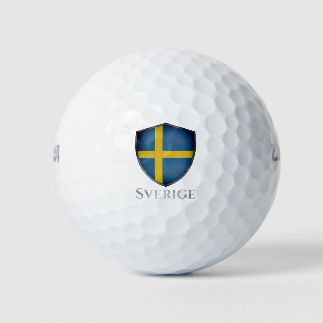 Sweden Sverige Shield Golf Balls (Front)