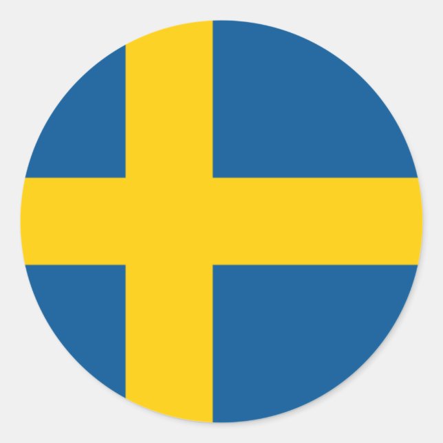 Sweden/Swede/Swedish Flag Classic Round Sticker (Front)