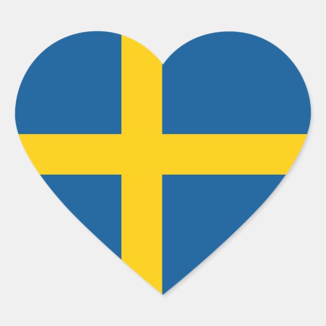 Sweden/Swede/Swedish Heart Flag Heart Sticker (Front)
