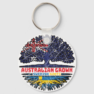 Sweden Swedish Australian Australia Tree Roots Key Ring