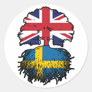 Sweden Swedish British UK United Kingdom Britain Classic Round Sticker
