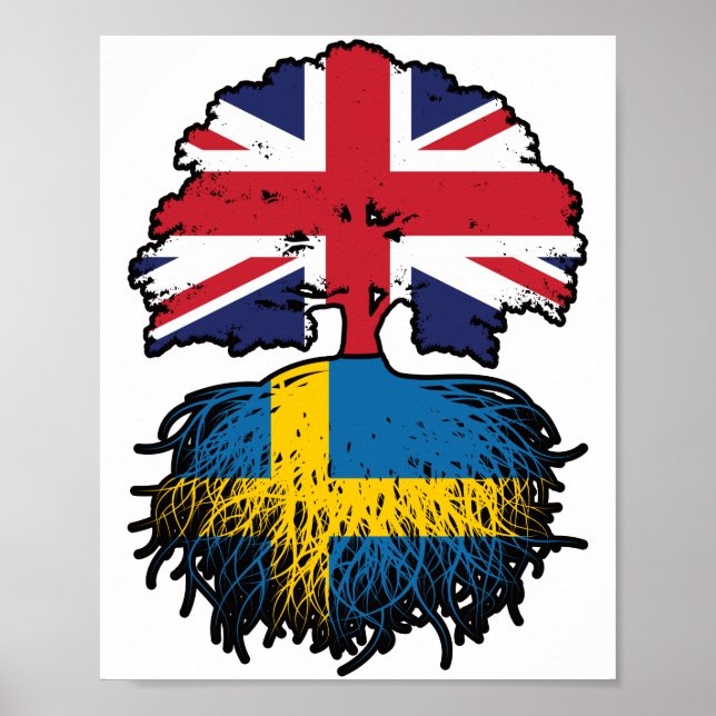 Sweden Swedish British UK United Kingdom Britain Poster (Front)