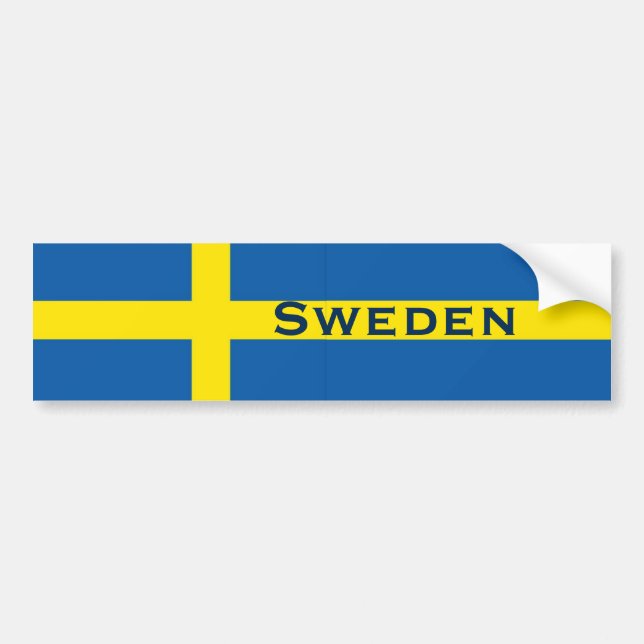 Sweden Swedish Flag Bumper Sticker (Front)