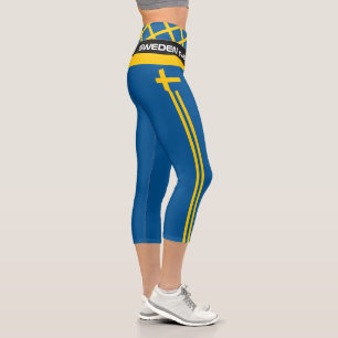 Sweden & Swedish Flag fashion, Fitness, Sports Cap Capri Leggings