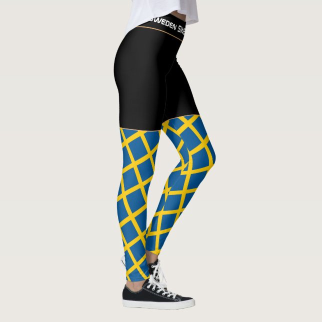 Sweden & Swedish Flag fashion, travel/sport fan Leggings (Right)
