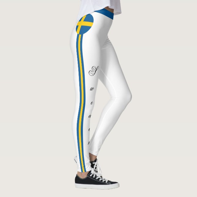 Sweden & Swedish Flag fashion, travel/ sports fans Leggings (Right)