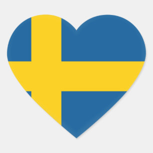 Sweden (Swedish) Flag Heart Sticker